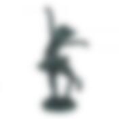 Фигурка "ТАНЦУЮЩАЯ КОШЕЧКА БОЛЬШАЯ " цвет: зеленая бронза 26*20*50 см