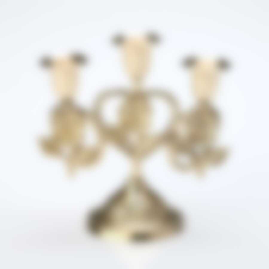 Подсвечник "РОЗА" 3х рожковый высота= 17 cm