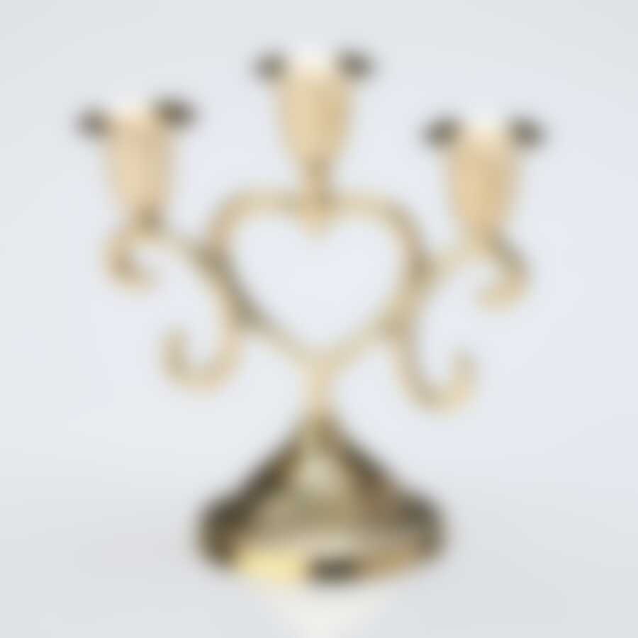 Подсвечник "СЕРДЦЕ" 3х рожковый высота=17 см