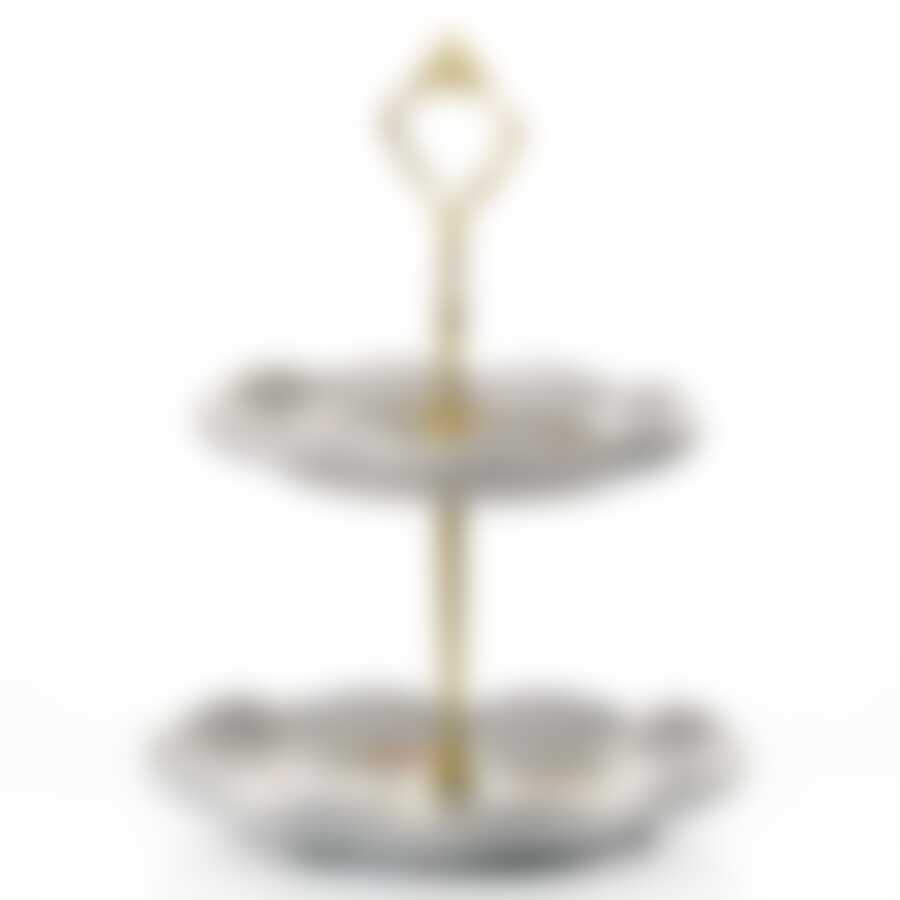 Блюдо для фруктов (2уровня) "Нарцисс" d=18/15см. h=24см. (подарочная упаковка)