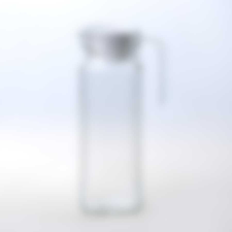 Кувшин квадро прозрачный с белой крышкой 1,1 л (50802)