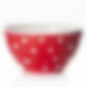 Салатник "Горошек", объем 1,45 л (цвет бело-красный)