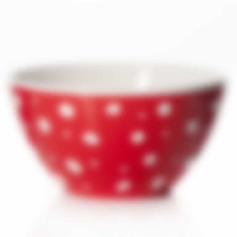 Салатник "Горошек", объем 1,45 л (цвет бело-красный)