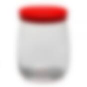 Банка для сыпучих продуктов Pasabahce "Cesni", с крышкой, цвет: красный, прозрачный, 940 мл