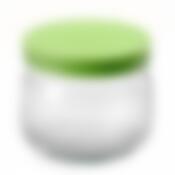 Банка для сыпучих продуктов Pasabahce "Cesni", с крышкой, цвет: зеленый, прозрачный, 420 мл