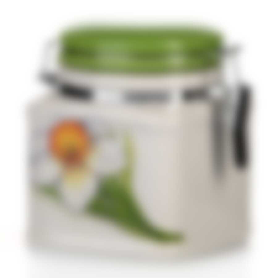 Банка для сыпучих продуктов (клипс) "Нарцисс" 9,5*9,5*11,5см. v=500мл. (квадратная) (подарочная упаковка)