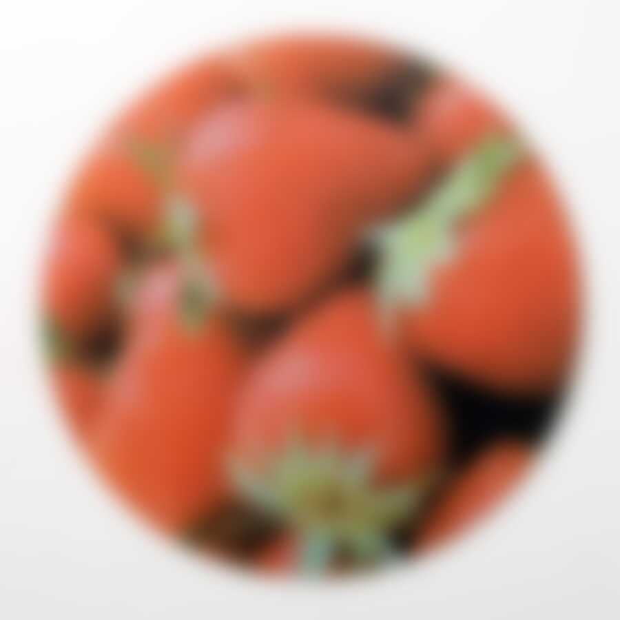 Разделочная доска, стеклянная круглая, диаметр 27 см клубника