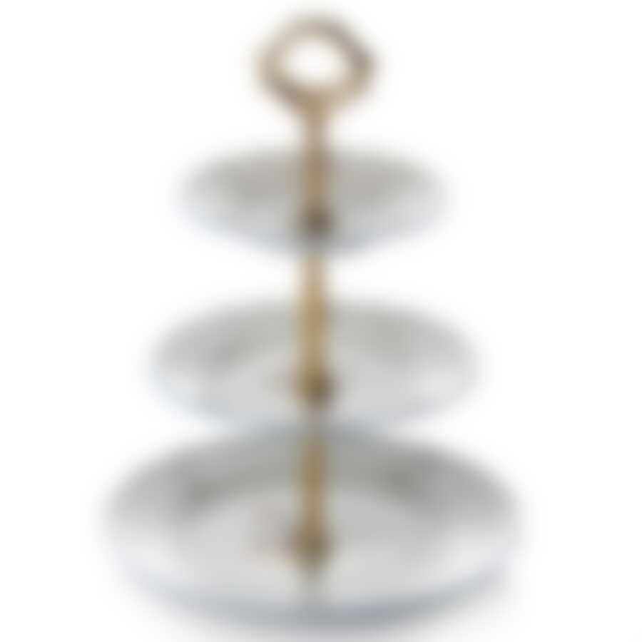 Фруктовница трехъярусная "ГУСИ" высота 33 см диаметры 25/19/15 см