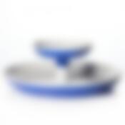 Фруктовница "Горошек" 2-х ярусная (бело - синяя)