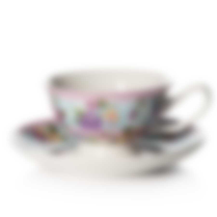 Чайный набор на 1 персону "Версаль", 2 предмета, объем 180мл (фарфор) 