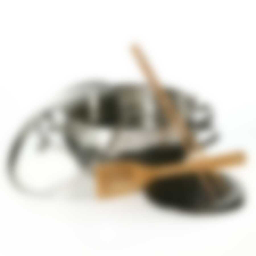 Двухуровневая пароварка-жаровня 24 см, 8 пр., стекл. крышка, метал. ручки