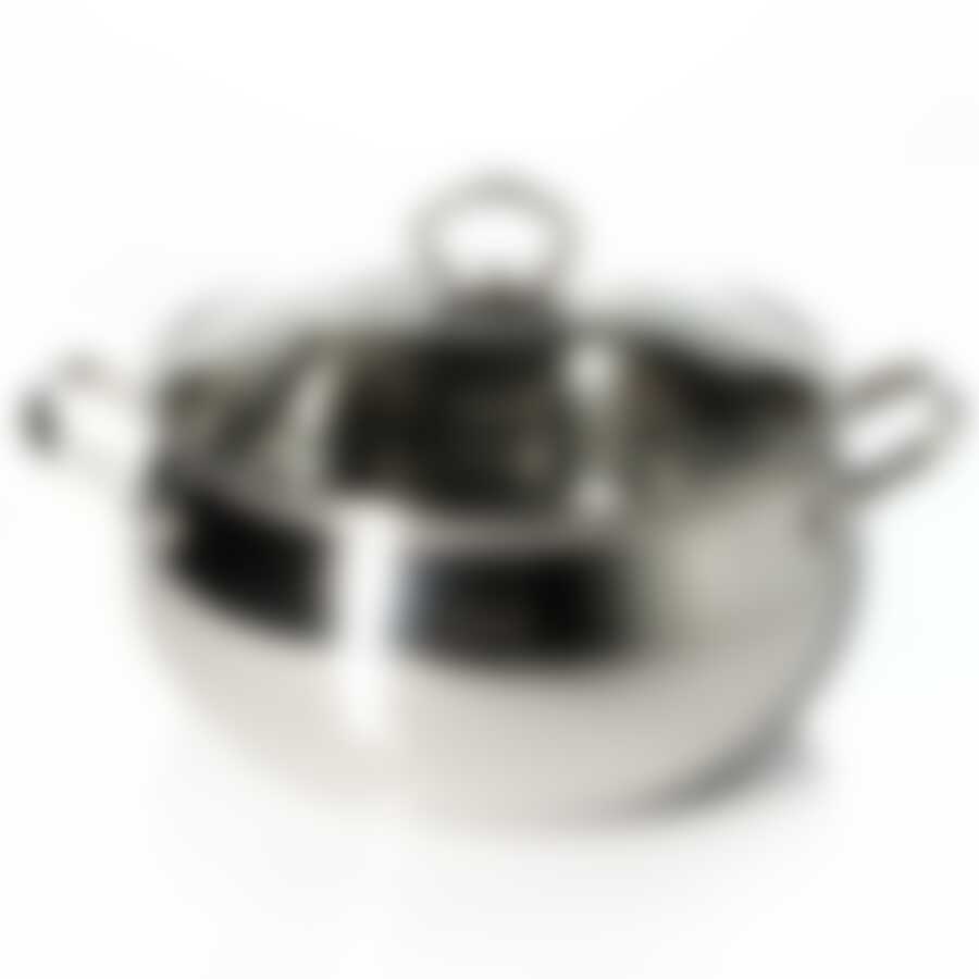 Кастрюля со стеклянной крышкой, диаметр 24 см, объем 5,3 л (металлические ручки)