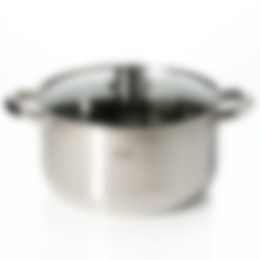 Кастрюля со стеклянной крышкой, диаметр 26 см, объем 7,2 л (металлические ручки)