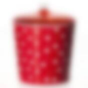 Банка с крышкой "Горошек", объем 3 л, высота 210 мм, диаметр 170 мм (белый горошек на красном фоне)