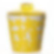 Банка с крышкой "Виктория", объем 1 л, диаметр 125 мм, высота 145 мм (желтые цветы на белом фоне)