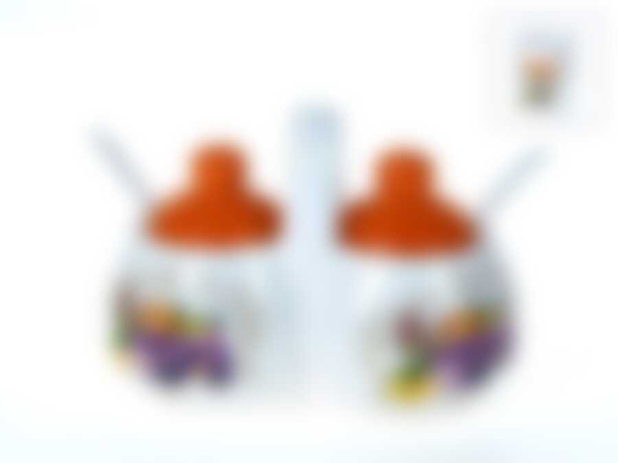 Банка для сыпучих продуктов Polystar "Прованс", двойная, с ложками, 250 мл