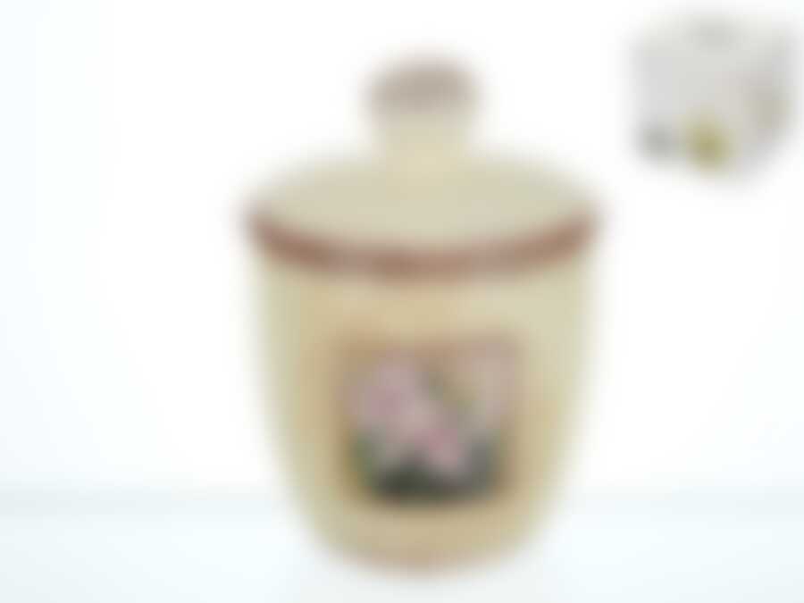 Банка для сыпучих продуктов "Розовый ирис" d=9,5см h=13,5см v=400мл (конус) (подарочная упаковка)