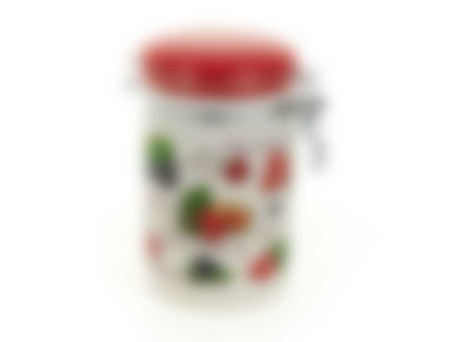 Банка для сыпучих продуктов (клипс) "Садовая ягода" d=10см h=17см v=800мл (подарочная упаковка)
