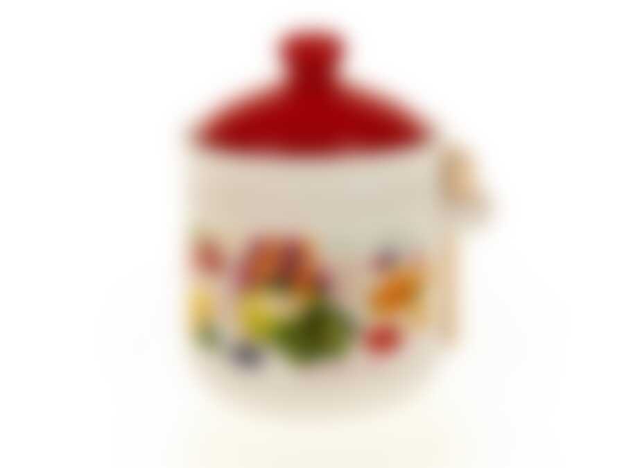 Банка для сыпучих продуктов + ложка "Джем" d=11,5см h=16см v=900мл ложка l=9см (подарочная упаковка)