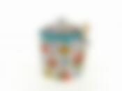 Банка для сыпучих продуктов + ложка "Цветочная поэма" d=11см h=14см v=700см ложка l=8см (подарочная упаковка)