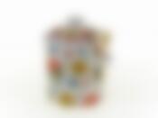 Банка для сыпучих продуктов + ложка "Цветочная поэма" d=9,5см h=14см v=550см ложка l=8см (подарочная упаковка)