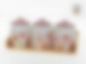 Банки для сыпучих продуктов, набор 3шт. "Бисквит" d=11см h=14,5см v=800см (34,5*12*15,5см) (на деревянной подставке) (подарочная упаковка)