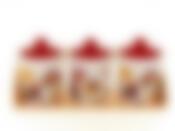 Набор банок 3шт.д/ сып.продуктов "Джем" d=10см h=14см v=550см  (на дерев. подставке)