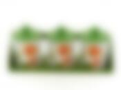 Банки для сыпучих продуктов, набор 3шт. "Нарцисс" d=9,5см h=13см v=400мл (32*10,5*13,5см (на деревянной подставке)) (подарочная упаковка)