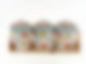 Банки для сыпучих продуктов, набор 3шт. "Цветочная поэма" d=10см h=14см v=600см (33,5*11*15,5см) (на деревянной подставке) (подарочная упаковка)