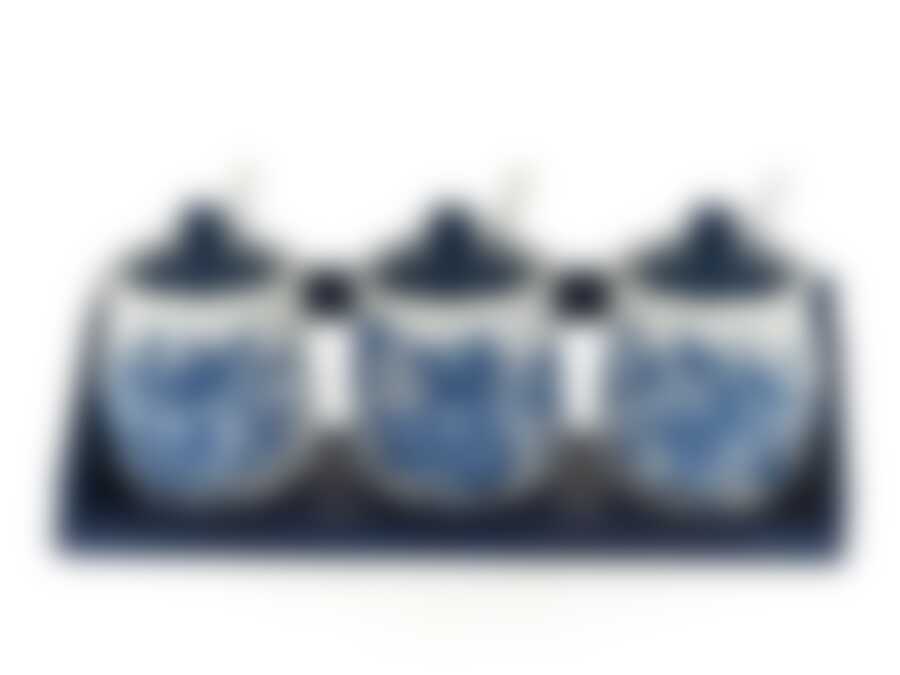 Банки для сыпучих продуктов, набор 3шт. + ложки "Орнамент" 