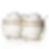 Набор "ЦВЕТОЧНАЯ СИМФОНИЯ": 2 сахарницы + 2 ложки на метал.подставке