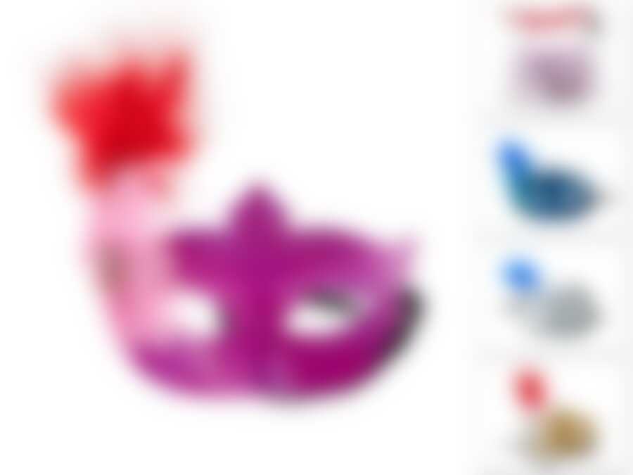 Изделие для карнавалов "Маска" 18*9см (4вида) (с перьями) (упаковочный пакет)