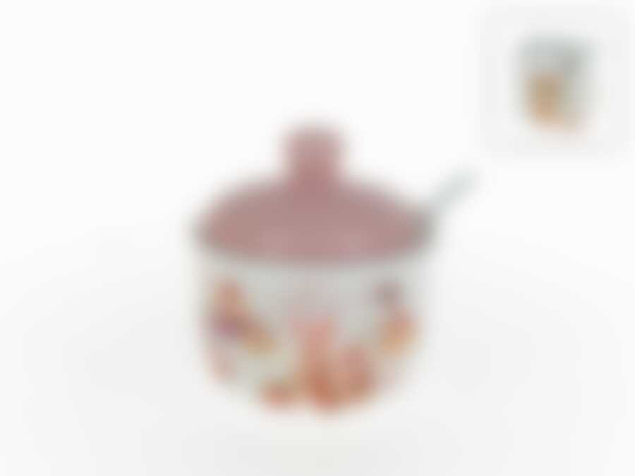 Сахарница + ложка "Бисквит" d=9,5см h=11см v=300мл