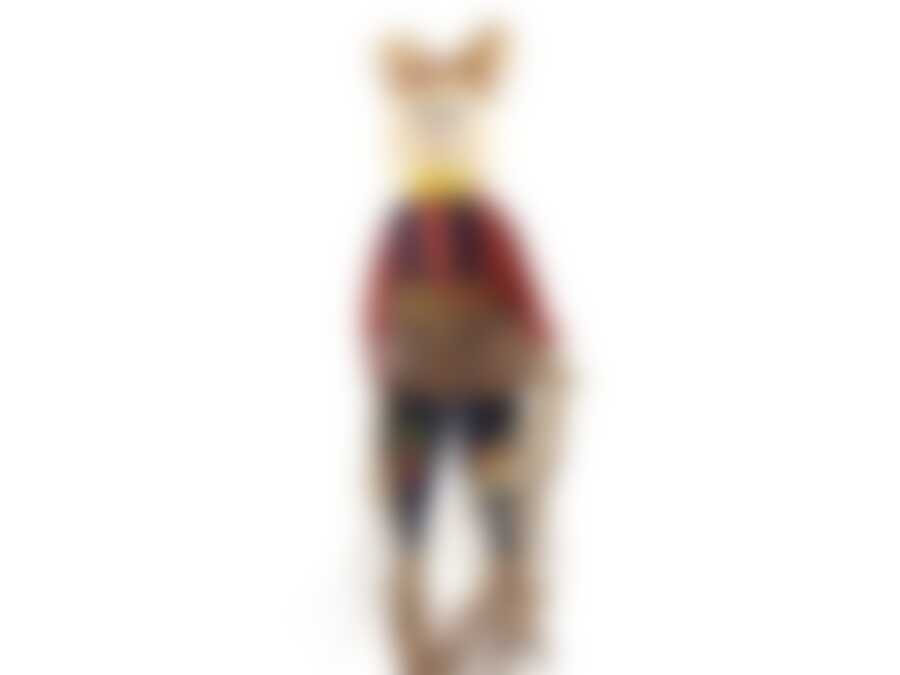 Украшение декоративное для сада (штекер садовый) "Пугало" 33*7*100см l=175см (хлопковая ткань, бамбук, поролон, пластик, солома) (без подарочной уп.)