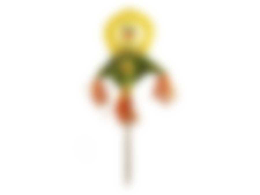 Украшение декоративное для сада (штекер садовый) "Пугало" 50*10*74см l=128см (хлопковая ткань, бамбук, бумага) (без подарочной упаковки)