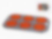 Форма для выпечки 6 ячеек d=7,5см 19*28,5*3см (углеродистая сталь с антипригарным покрытием + силиконовые ячейки)