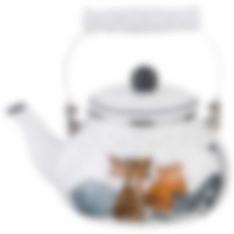 Чайник эмалированный Agness Котики, 2,5л