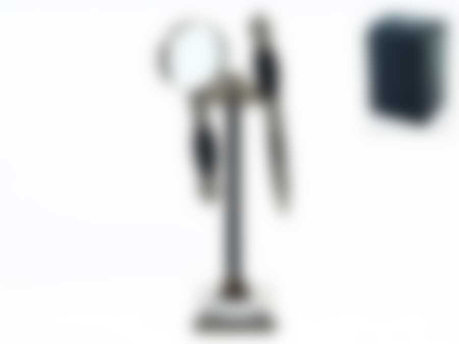 Канцелярский настольный набор 3пр. (лупа, нож для открывания писем, подставка) 7*6,5*25см. (металл-алюминий, стекло) (подарочная упаковка)