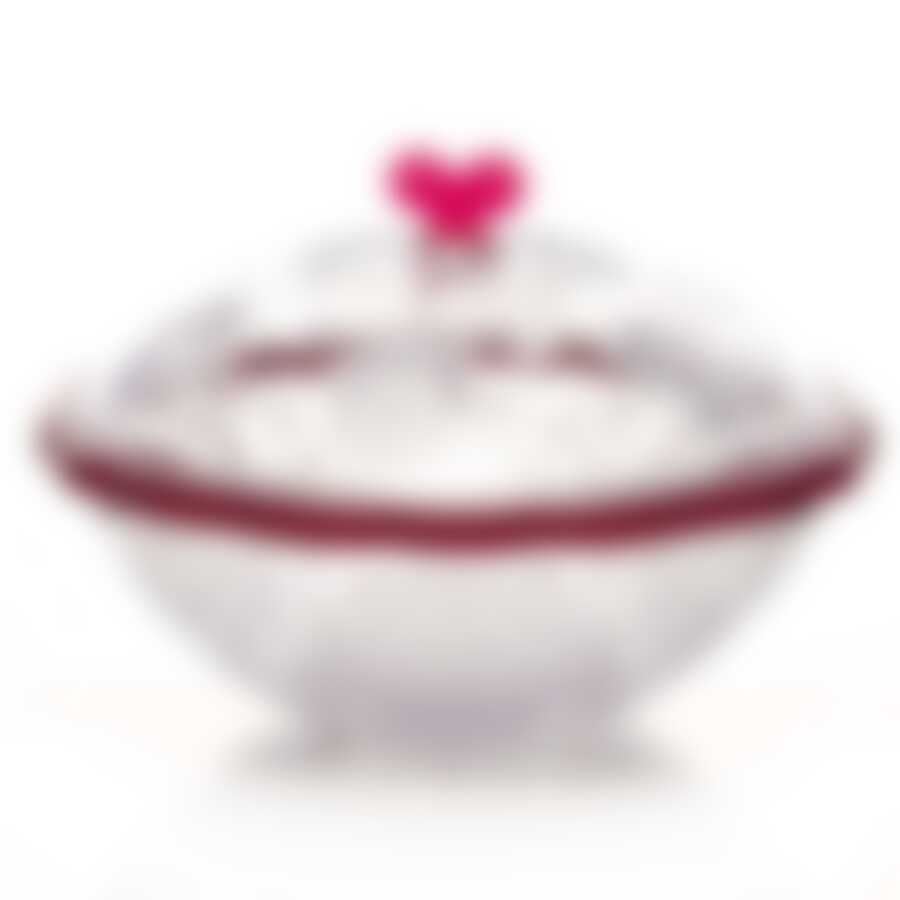 Сахарница с крышкой Хрусталь 0,5 л (прозр. - крас.)