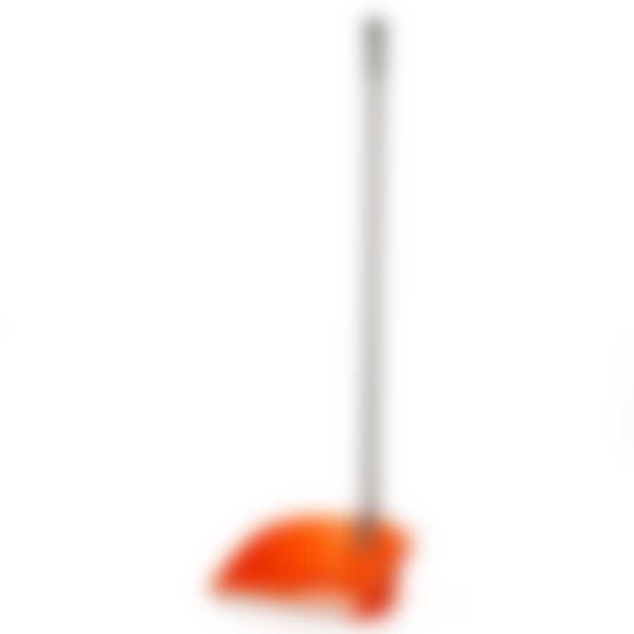 Совок с высокой ручкой Ленивка Люкс, цвет оранжевый, Н=73 см