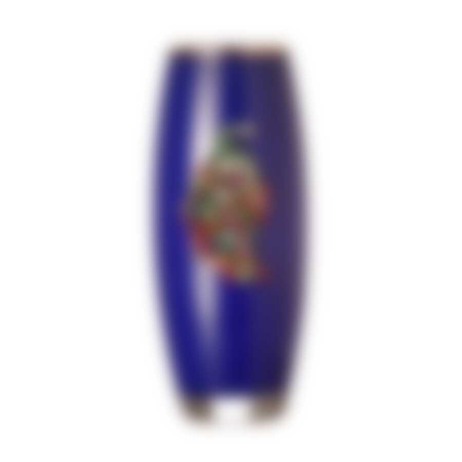 Ваза "ФЛОРА"синяя, отводка золото