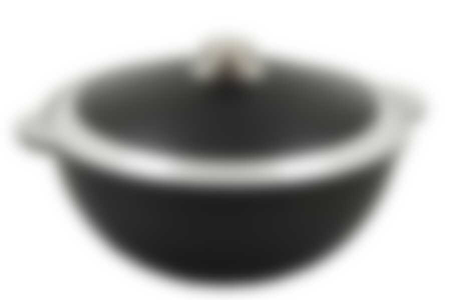 Казан литой 6,0л с крышкой декоративное черное покрытие