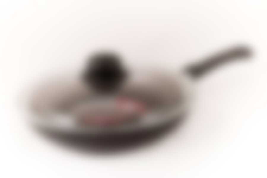 Сковорода 24см стеклянная крышка Black&Silver Flonal