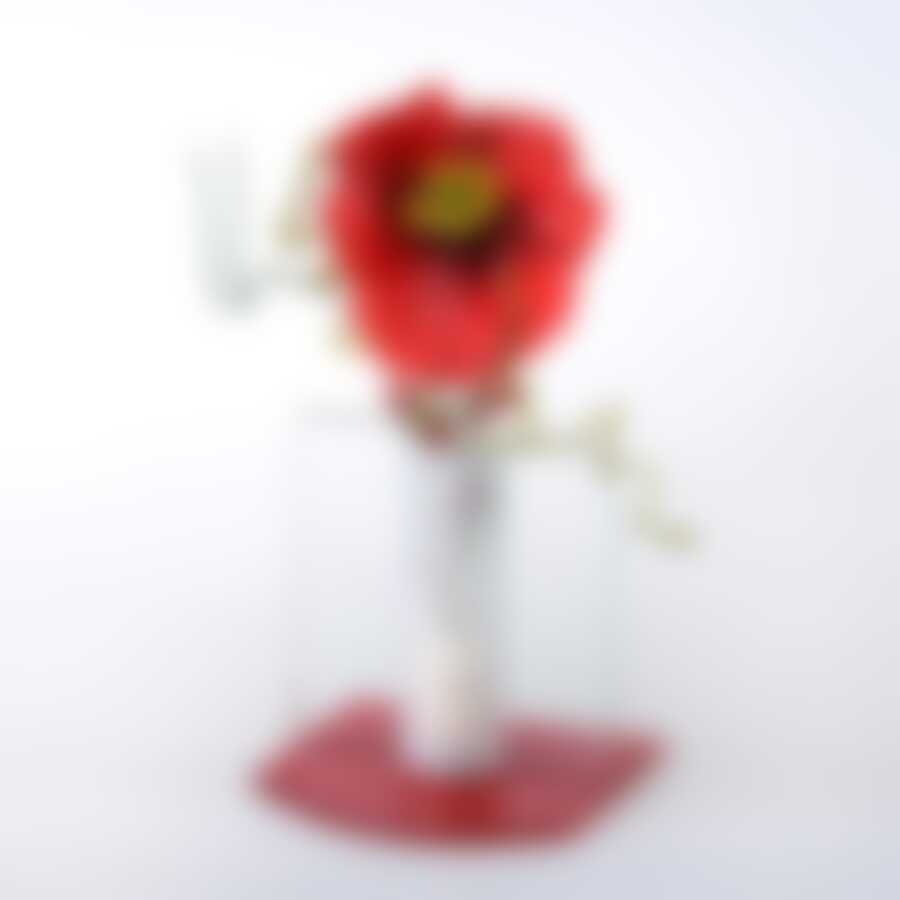 Декоративная композиция "мак", высота 21 см