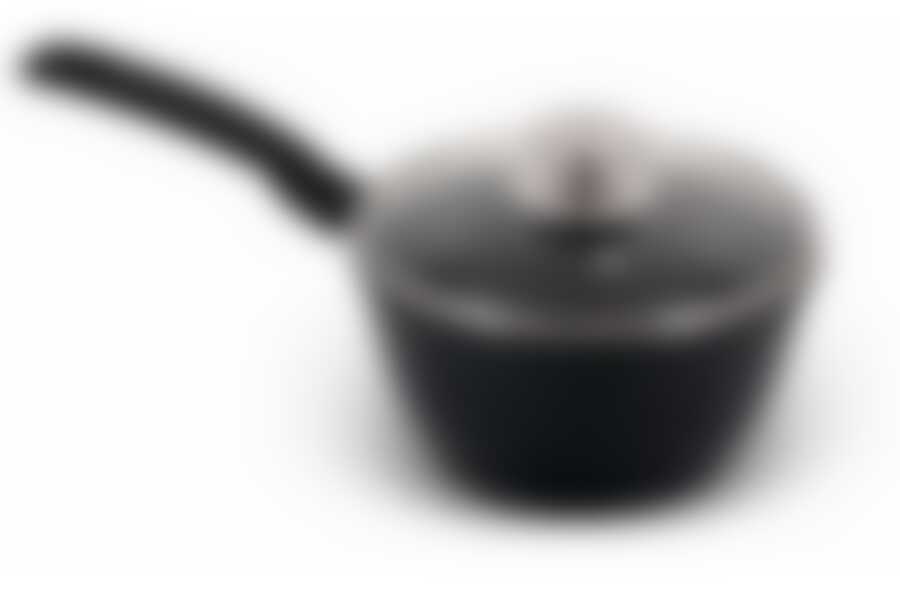 Кастрюля-ковш литая 1,5л съемная ручка со стеклянной крышкой