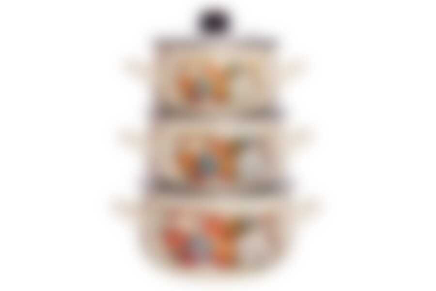 Набор 3 предмета со стеклянной крышкой Кухня