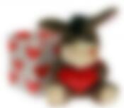 Игрушка мягкая-сувенир "Ослик-Валентинка" 10см (1 шт)