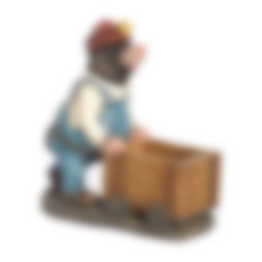 Садовая фигура КРОТ С ТЕЛЕГОЙ