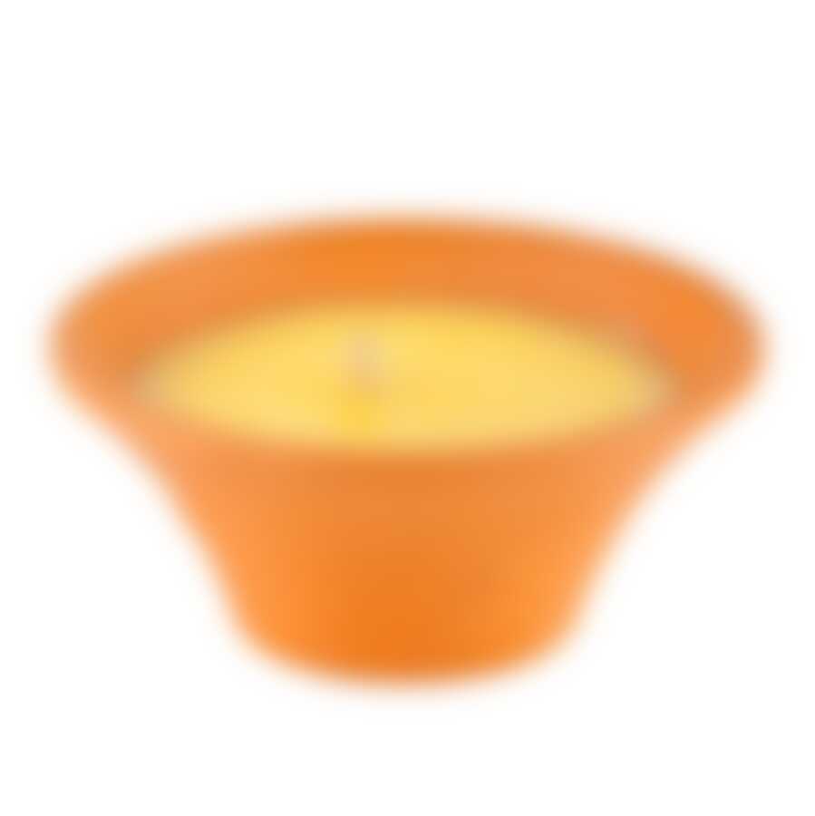 Свеча цитронелла в керамической чаше малая (9ч)