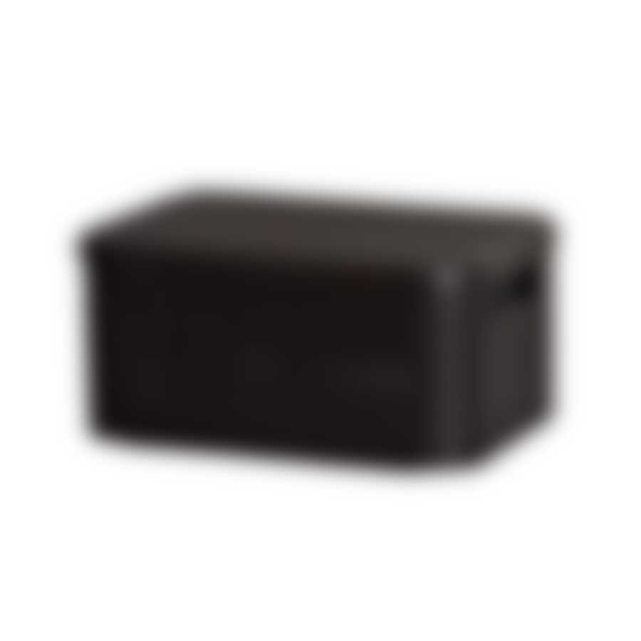 Корзина rattan style box s + крышка тёмно-коричневая